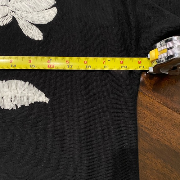 Chico's - Black Embroired Textured Sweater - 2(L) - Picture 10 of 11